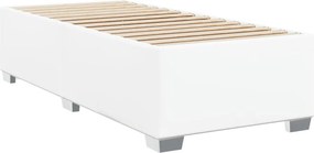 vidaXL Κρεβάτι Boxspring με Στρώμα Λευκό 90x200εκ. από Συνθετικό Δέρμα