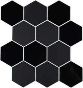 Αυτοκόλλητα Πλακάκια (Σετ 4τμχ) L-C Hexa Black 1770147