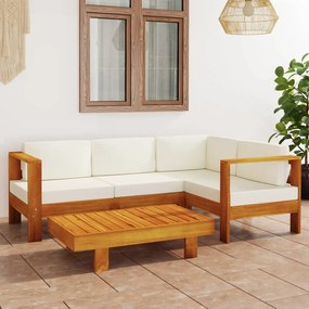 vidaXL Σετ Σαλόνι Κήπου 5 Τεμαχίων με Μαξιλάρια 100x60 εκ. από Ξύλο Ακακίας