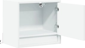 vidaXL Κομοδίνο Επιτοίχιο με Φώτα LED Λευκό