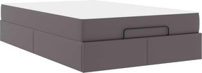 vidaXL Σκελετός κρεβατιού με στρώμα Άλλο 2 pcs Γκρι PVC