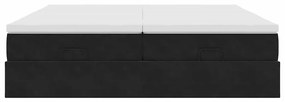 vidaXL Οθωμανικό κρεβάτι με στρώματα Μαύρο 180x200cm Velvet