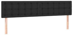 vidaXL Κρεβάτι Boxspring με Στρώμα Μαύρο 120x190εκ.από Συνθετικό Δέρμα