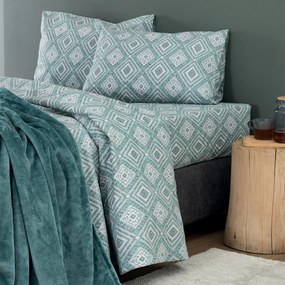 Φανελένια Σεντόνια Υπέρδιπλα (Σετ) Palamaiki Flannel FB0239 Βεραμάν Με Λάστιχο 170x200+32