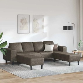 vidaXL Σετ Καναπέ 3 pcs Σκούρο γκρι Ψεύτικο σουέτ δέρμα