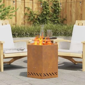 vidaXL Υποδαύλινες Φωτιές Εξαγωνικές 48x48x51 εκ. Ανοξείδωτο Ατσάλι