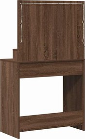 vidaXL Τραπέζι περιποίησης με ράφι Καφέ δρυς 75,5 x 41 x 135 εκ.