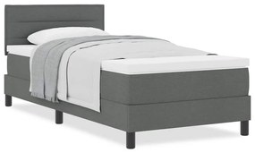 vidaXL Κρεβάτι box spring με στρώμα Σκούρο Γκρι 90 x 200 cm ύφασμα