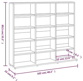 Έπιπλο για CD Γκρι Sonoma 102x23x89,5 εκ. Επεξεργασμένο Ξύλο - Γκρι