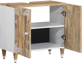 vidaXL Ντουλάπι Μπάνιου 62 x 33 x 58 εκ. από Μασίφ Ξύλο Μάνγκο
