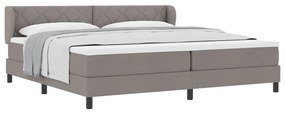 vidaXL Κρεβάτι box spring με στρώμα Taupe 200 x 200 cm ύφασμα