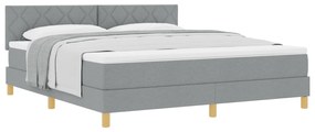 vidaXL Κρεβάτι με Βάση και Στρώμα Ανοιχτό Γκρι 180x200 cm Ύφασμα