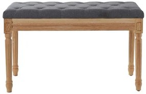 VEVOR Upholstered Bench, 16&quot;W Ottoman Bench, End of Bed Bench with Foam Padded Cushion and Rubberwood Legs, Tufted Footrest Stool Entryway Bench for Dining Room, Living Room, Bedroom, Hallway, Gray
