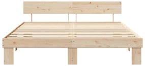 vidaXL Σκελετός Κρεβατιού Καφέ 180 x 200 cm Συμπαγές ξύλο πεύκου