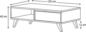 Τραπεζάκι σαλονιού Aster Megapap χρώμα καρυδί 120x56x40εκ.
