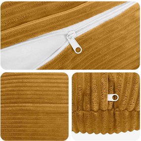vidaXL Κάλυμμα Μαξιλαριού 2 pcs HEERLEN Κίτρινο Ø 60 cm κορντουρόι