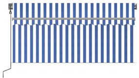 Τέντα Αυτόματη με Σκίαστρο/LED/Αισθ. Ανέμου Μπλε/Λευκό 3x2,5 μ. - Μπλε