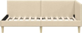 vidaXL Κρεβάτι Γωνίας Κρεμ 90 x 190 cm Ύφασμα