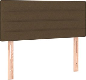 vidaXL Κρεβάτι Boxspring με Στρώμα Σκούρο Καφέ 120x190 εκ Υφασμάτινο