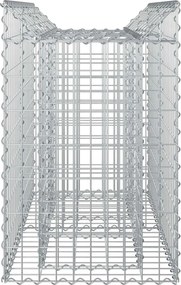 vidaXL Ανασηκωμένο κρεβάτι gabion Ασημί