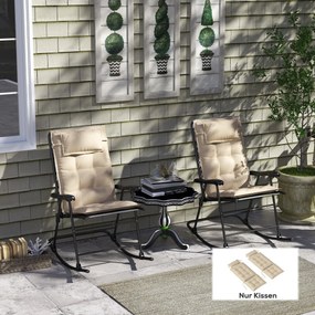 Outsunny Σετ 2 Μαξιλάρια για Ξαπλώστρα Ανθεκτικό στο Νερό Μαξιλάρι για Ξαπλώστρα Κήπου 50x116x5 cm, Μπεζ