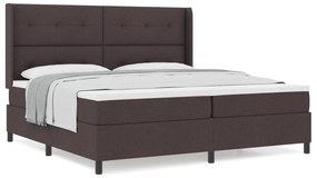 vidaXL Κρεβάτι με Στρώμα Σκούρο Καφέ 200x200 εκ από Υφασμα