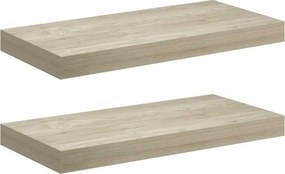 vidaXL Ράφια Τοίχου 2 τεμ. Χρώμα Δρυός 50x23,5x3,8 εκ. MDF