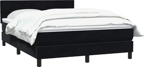vidaXL Κρεβάτι Boxspring με Στρώμα Μαύρο 160x210 εκ. Βελούδινο
