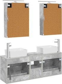 vidaXL Σετ Επίπλων Μπάνιου 5 pcs Γκρι Σκυροδέματος