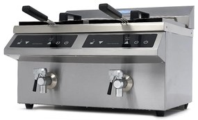 Deep Fryer - 2 x 8L - 2 Baskets - with Drain Tap - Induction