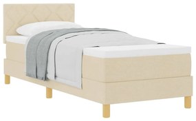 vidaXL Κρεβάτι box spring με στρώμα με στρώμα Κρεμ 80 x 200 cm ύφασμα