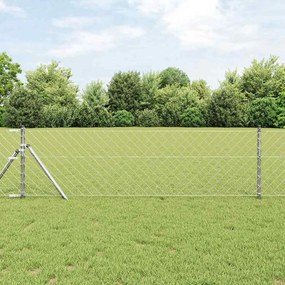 vidaXL Σετ Στύλων Φράχτη Ασημί 0.8 x 10 m Επικαλυμμένος Χάλυβας