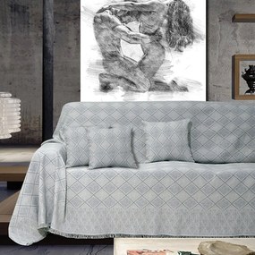 Ριχτάρι Kasandra Silver Sb Home Three-Seater 180x300cm Cotton-Polyester