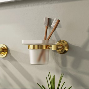 Stewehome διανομέας οδοντόβουρτσας από γυαλί Χρυσό