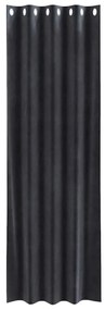 vidaXL Κουρτίνες με κουρτίνες 2 pcs Σκούρο γκρι 140 x 225 cm Βελούδο