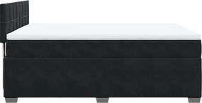 vidaXL Κρεβάτι Boxspring με Στρώμα Μαύρο 160x200 εκ. Βελούδινο