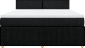 vidaXL Κρεβάτι Boxspring με Στρώμα Μαύρο 180x200 εκ. Υφασμάτινο