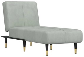 vidaXL Ανάκλιντρο Ανοιχτό Γκρι Βελούδινο