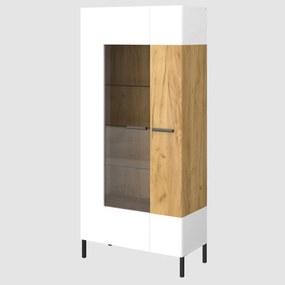Βιτρίνα Santes Χρυσό Δρυς-Λευκό 90x42x197.5cm TO-SANT1W1DHIGHWH