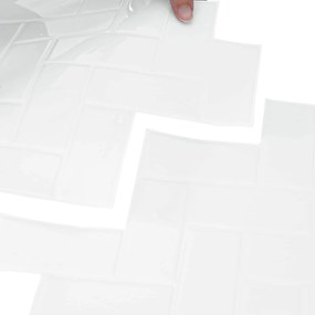 vidaXL Πλακάκι ψαροκόκαλο 20 pcs Λευκό 30 x 30 cm Πολυουρεθάνη και PET