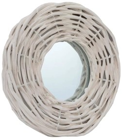 vidaXL Καθρέφτες 3 τεμ. Λευκοί 15 εκ. από Wicker
