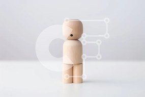 Intra Συλλεκτικό Ξύλινο Παζλ Plywood 4mm - Μινιμαλιστική ξύλινη φιγούρα σε λευκό φόντο Σε Ξύλινο Κουτί - Διαστάσεις: 10x10 cm – 25 κομμάτια