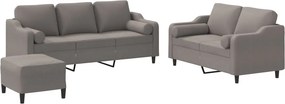vidaXL Σετ Σαλονιού 3 Τεμαχίων Taupe από Ύφασμα
