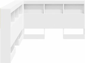 vidaXL Κεφαλάρι Αποθήκης με ράφι Λευκό 207,5 x 137,5 x 76,5 εκ