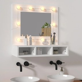 Έπιπλο Καθρέπτη με LED Λευκό 60 x 31,5 x 62 εκ. - Λευκό
