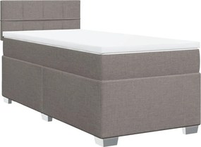 vidaXL Κρεβάτι Boxspring με Στρώμα Taupe 90x190 εκ.Υφασμάτινο