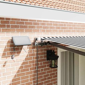 vidaXL Τέντα Πτυσσόμενη Χειροκίνητη με LED Ανθρακί / Λευκή 400x300 εκ.