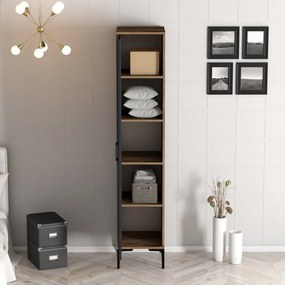 Μονοφυλλη Ντουλαπα Καρυδια/Ανθρακι SOLANO 47.5x40x201.4