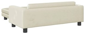 vidaXL Καναπές Παιδικός με Υποπόδιο Κρεμ 100x50x30 εκ. Βελούδινος