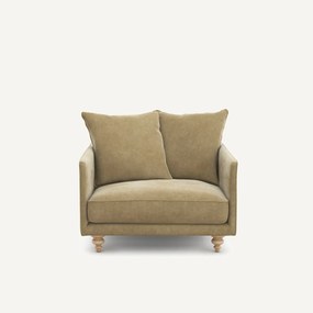 Πολυθρόνα από βελούδο stonewashed, Lazare